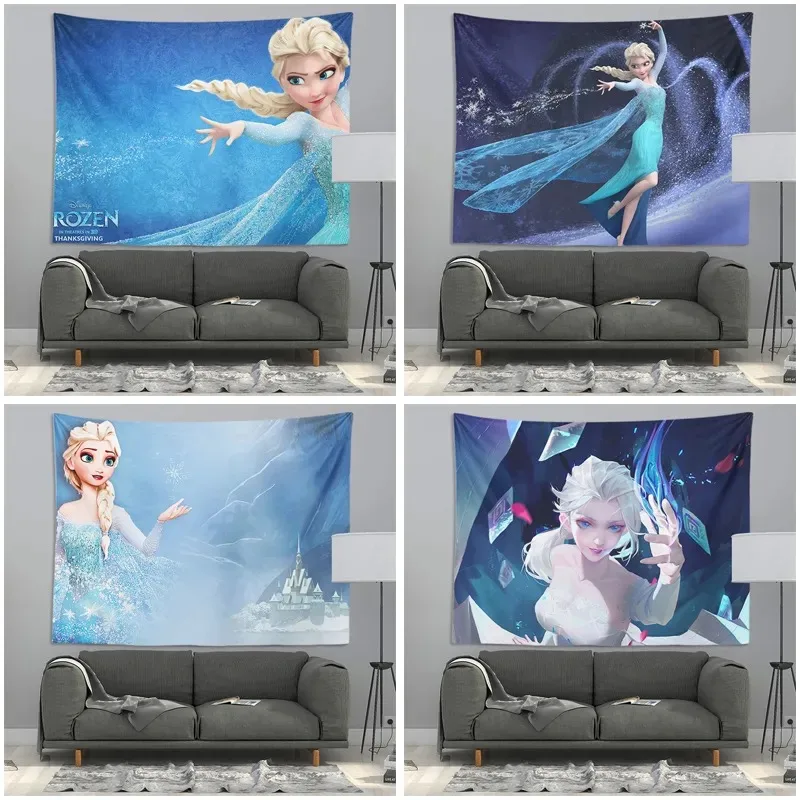 Гобелен Анны и Эльзы из мультфильма Холодное сердце фоновые обои для детской