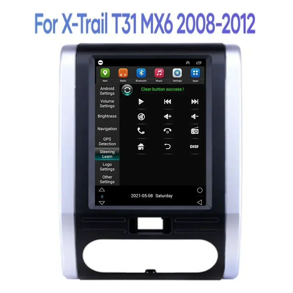 Фото Автомобильный радиоприемник Tesla Style 2 Din Android 13 для Nissan X-Trail T31 MX6 2008-2012, мультимедийный видеоплеер, GPS, стерео, RDS Carplay №4