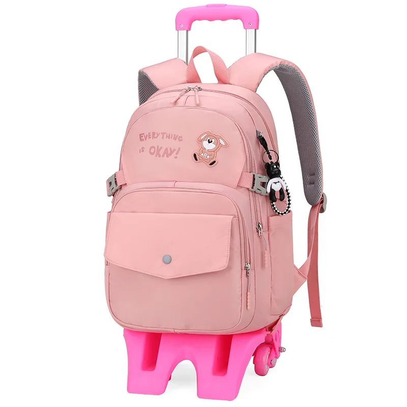 Children School Bags With Wheel kids Wheeled Backpacks Removable school backpack Kids girls Trolley Schoolbags Luggage Book Bags