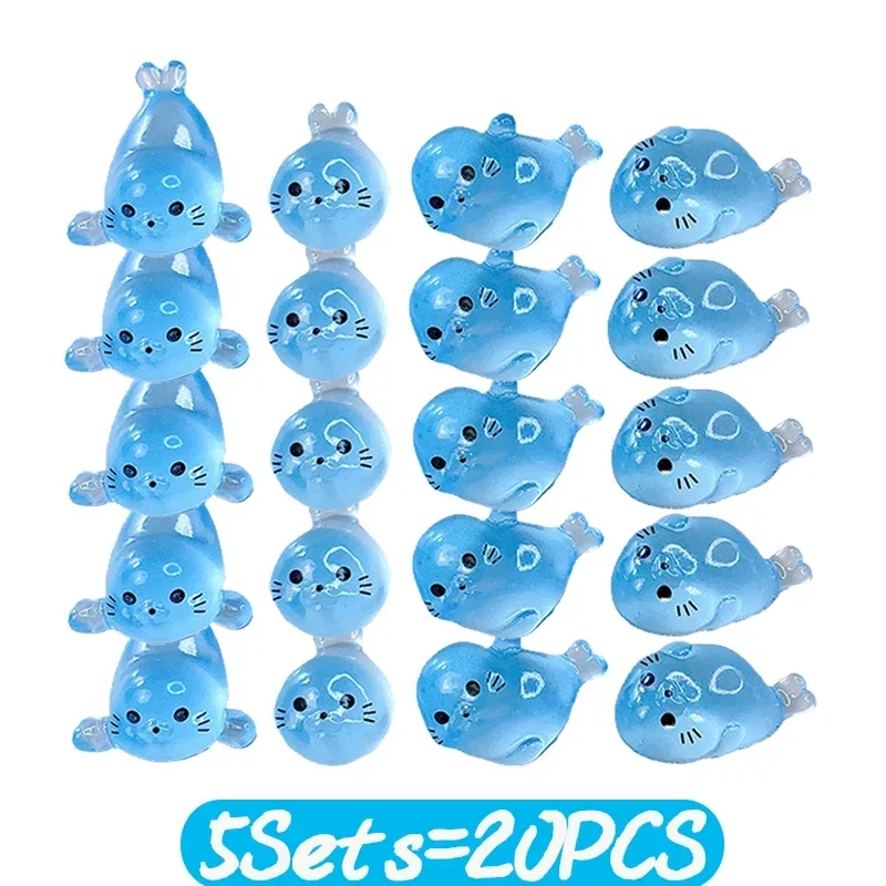 

Микропейзажные фигурки из смолы, синий тюлень, 4/20 шт