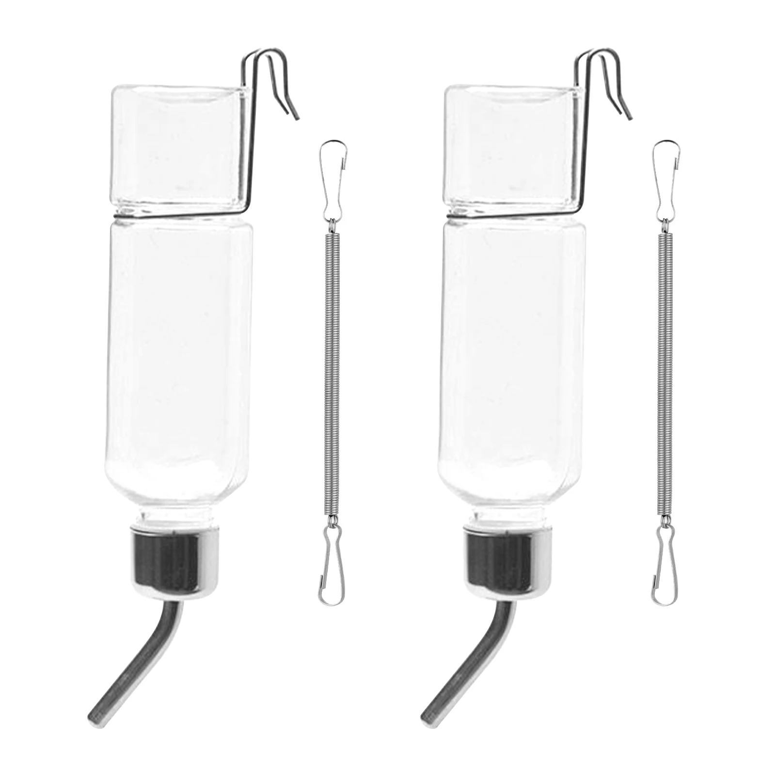 

2pcs Dispenser Hedgehogs Automatic Feeder Ferrets Rabbit No Drip Stainless Steel Pet Hanging Water Bottle Guinea Pig Drinking