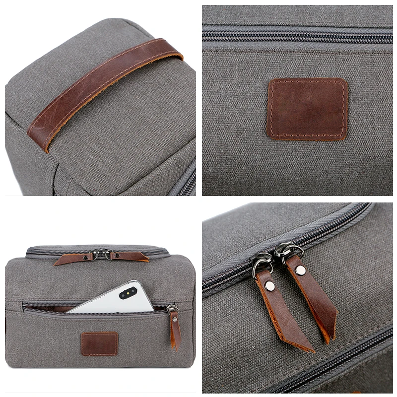 Холщовая косметичка для мужчин и женщин чехол косметики в деловом стиле дорожный