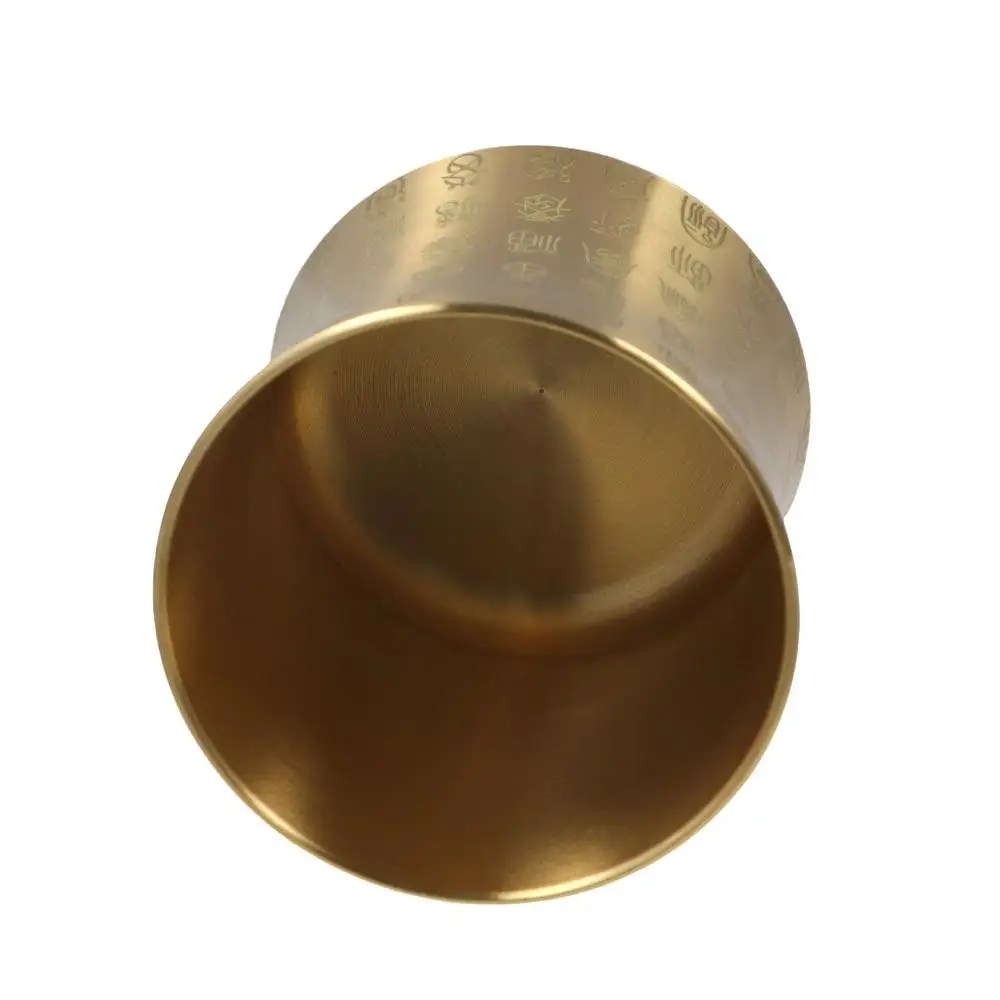 Латунная латунная чашка для вина золотая лазерная гравировка бокал без ножки с