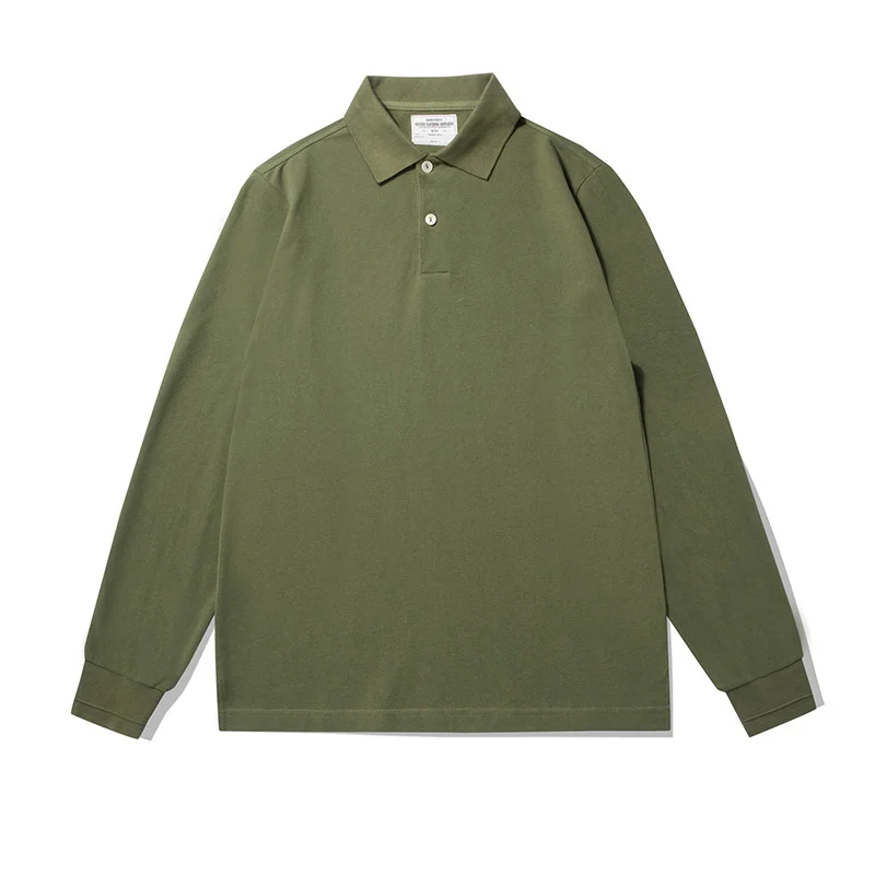 

Men's Polo Shirt Long Sleeves Multi-colors Gentlemen Business Casual Vintage Basic Clothes
