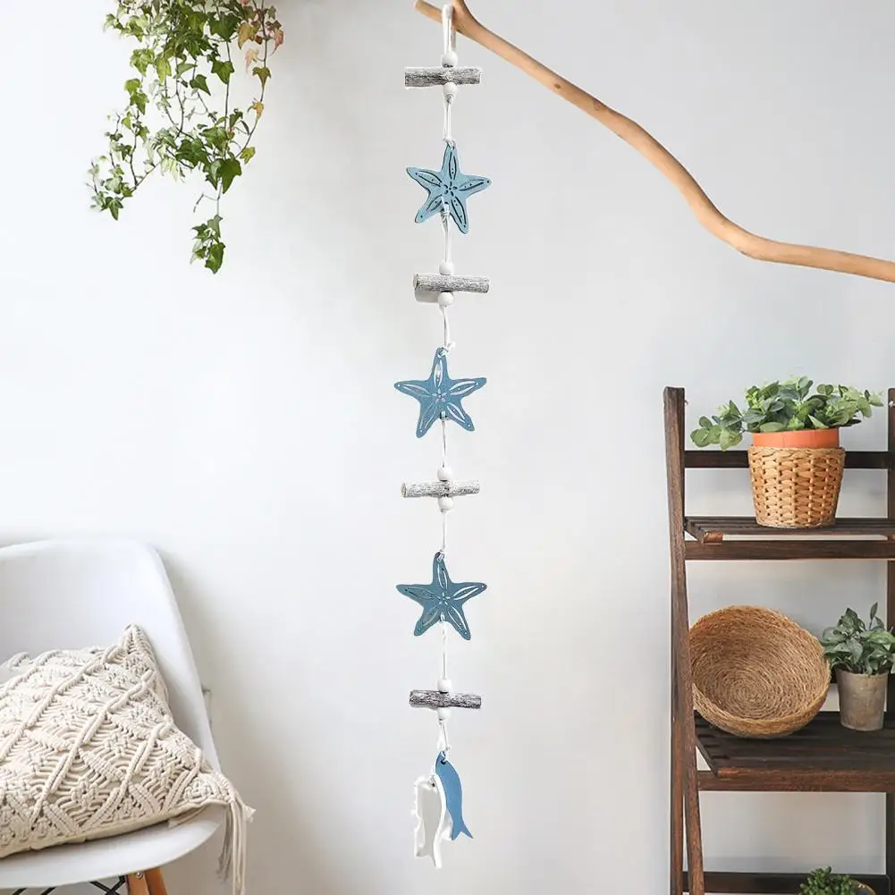 

Sea Star Fish Wall Decor Wall Pendant Rustic Nautical Starfish Wall Pendant with Cotton Rope Beach Theme Hanging Ornament for A