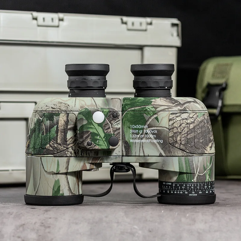 Профессиональный бинокль с цифровым компасом, HD монокуляр 10 х50, водонепроницаемый с внутренним дальномером, для охоты и выживания