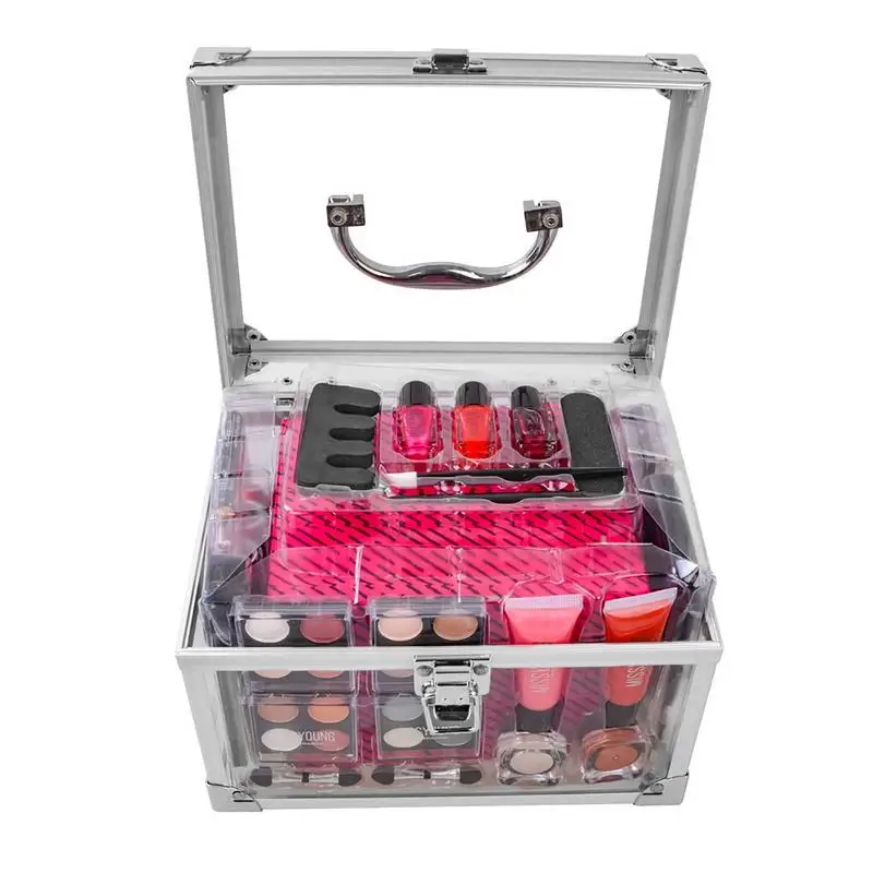 

All In One Makeup Kit For Women With Portable Case Starter Cosmetics Set With Eye Palette Lip Balm Blush