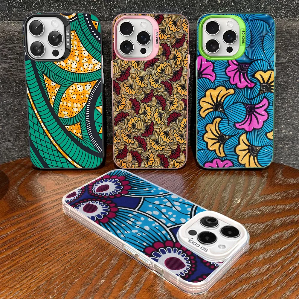 Чехол для телефона из африканской восковой ткани IPhone 16 15 14 13 12 11 Pro Max X XR XSMAX 8 7 Plus