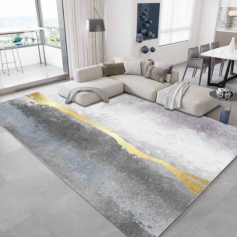 

American Light Luxury Bedroom Full Bed Blanket Nordic Contrast Color Abstract Style Carpet Living Room Coffee Table Floor Mats