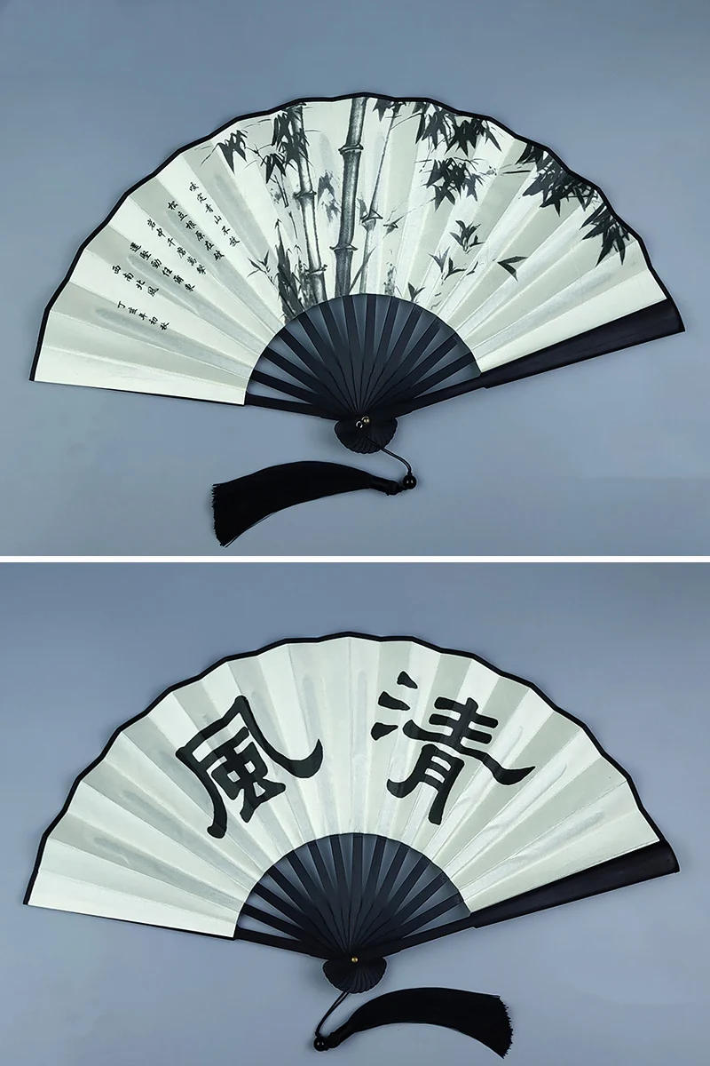 Складной бамбуковый веер в китайском стиле