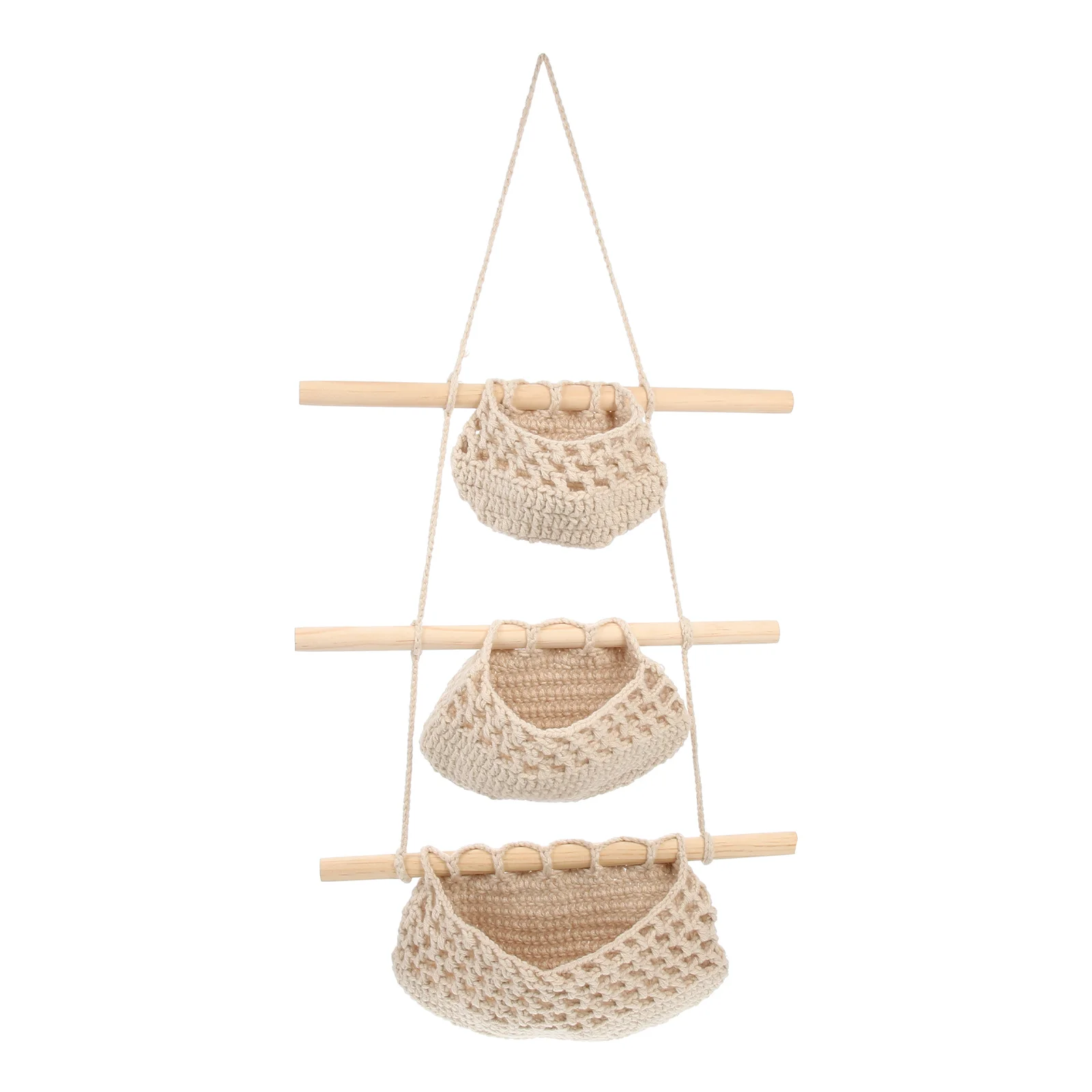 

Home Decor Macrame Wall-mounted Fruit Basket Macrame Fruit Holder Fruit Net Pouch for Friends Housewarming Gift Families