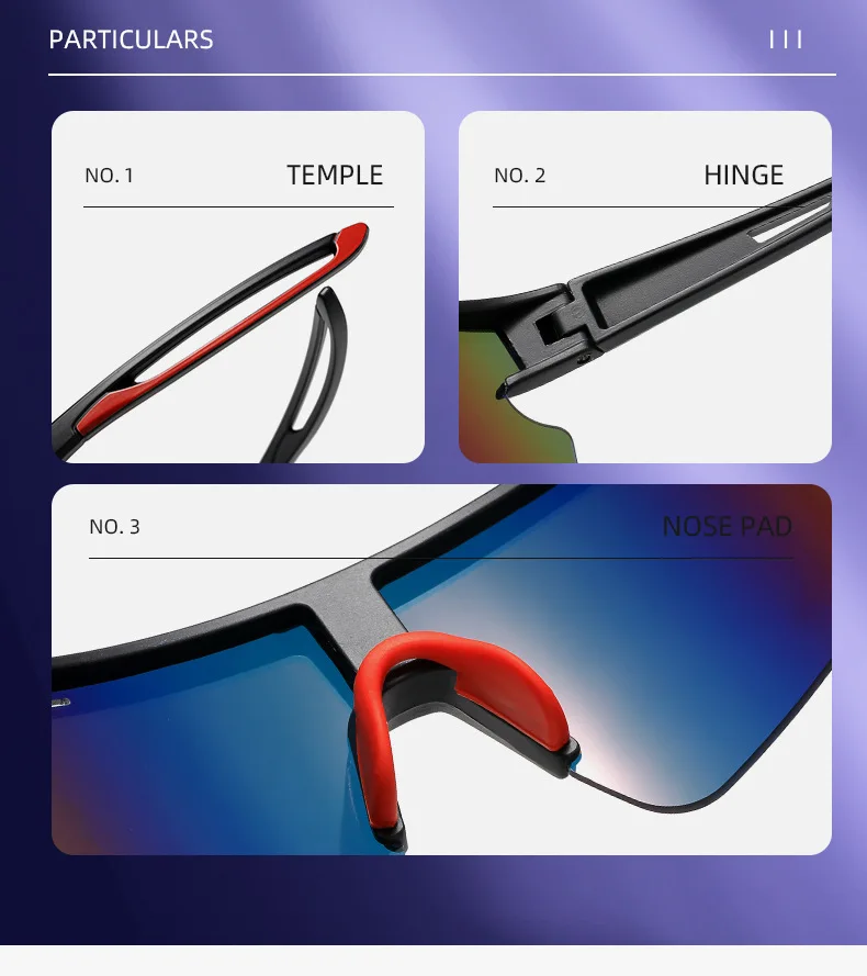 Солнцезащитные очки ROCKBROS Cross Border New UV Resistant Sports Cycling Mirrors, интегрированные велосипедные очки с цветными линзами в европейском и американском стиле. (art.: 3920dad1b35ea) - 3920dad1b35ea