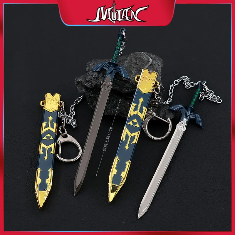 

Tears of The Kingdom Weapon Link Master Sword Keychain 12cm Zelda Sword Metal Models Bali Song Samurai Swords Gifts Toys for Boy