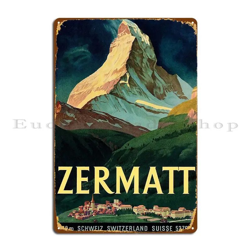 Zermatt винтажный постер для путешествий металлический плакат дизайнерский