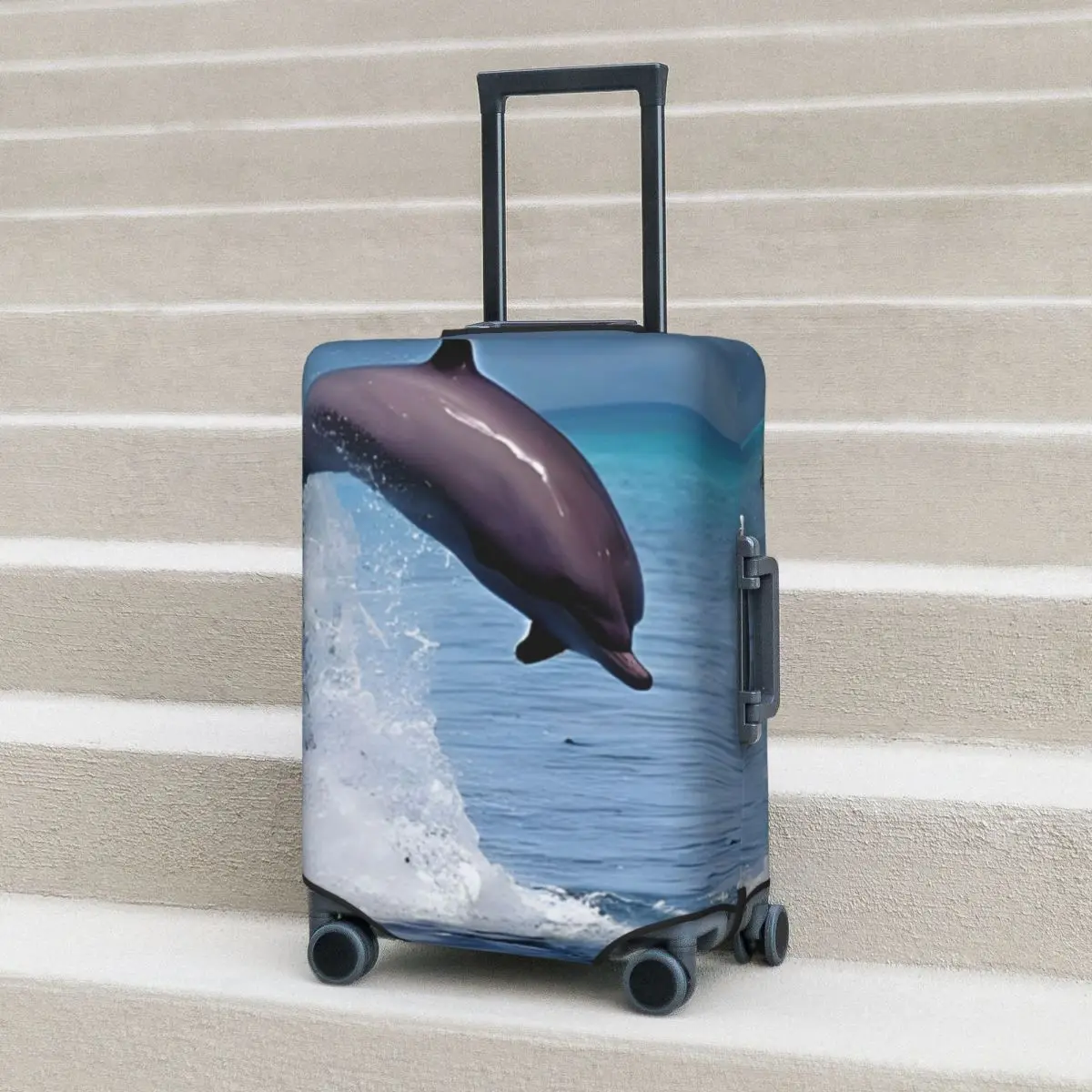 

Dolphin Jumping Suitcase Cover Marine Animals Cute Business Protection Flight Useful Luggage Case