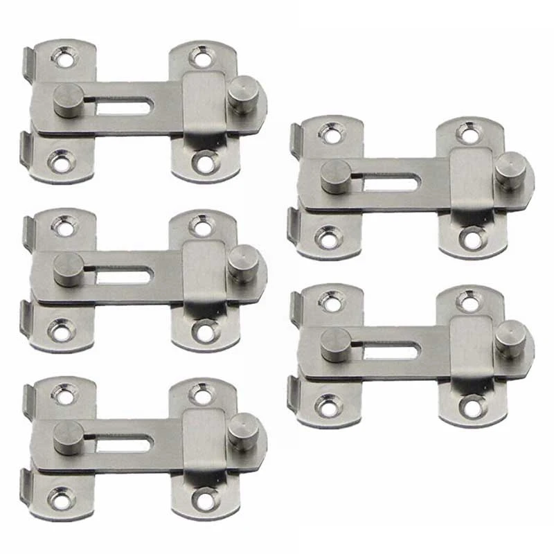 

5Pcs 20X50X70mm Stainless Steel Home Safety Gate Door Bolt Latch Slide Lock Hardware