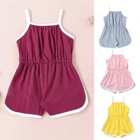 2022 summer retracted waist halter top baby girl clothes%c2%a0girl romper solid toddler one piece outfit jumpsuits 3t casual clothing