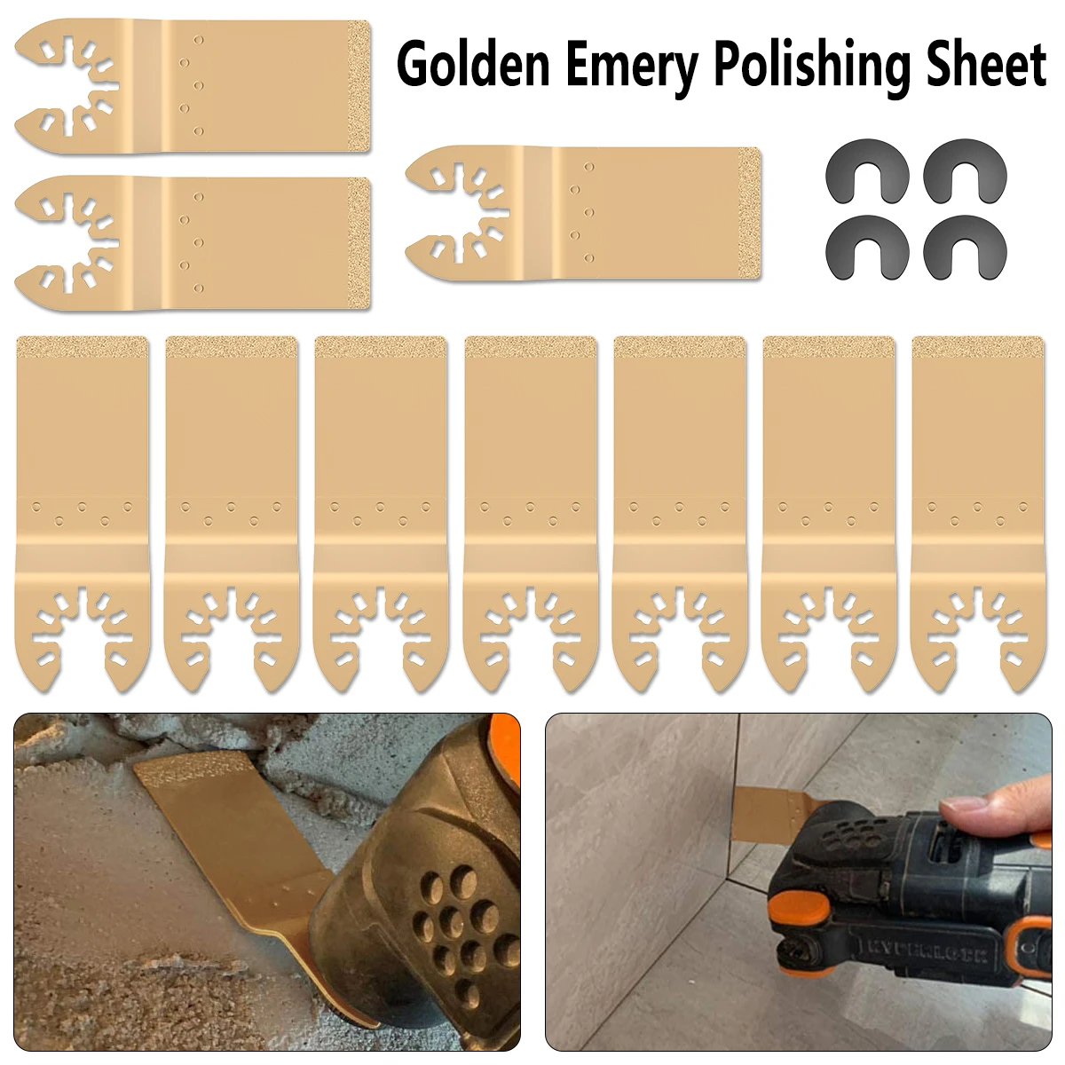 

Набор лезвий для мультитула, комплект из 10 осциллирующих Быстросъемных колеблющихся пил с алмазным зернистостью