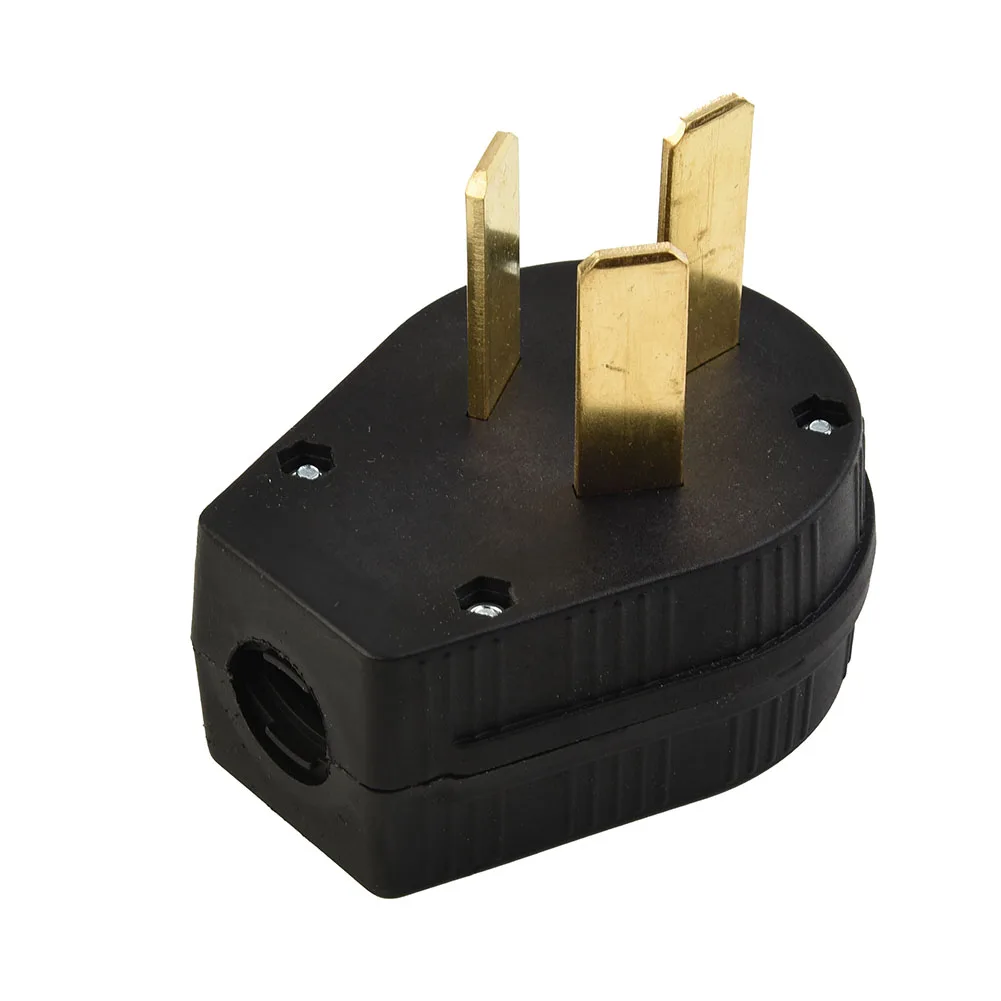 

NEMA 10-50P Male Plug 50A 125/250V Power Plug For Generator Dryer RV Welder Black Industrial Plug 60HZ 3.1 * 3 * 2.4 In