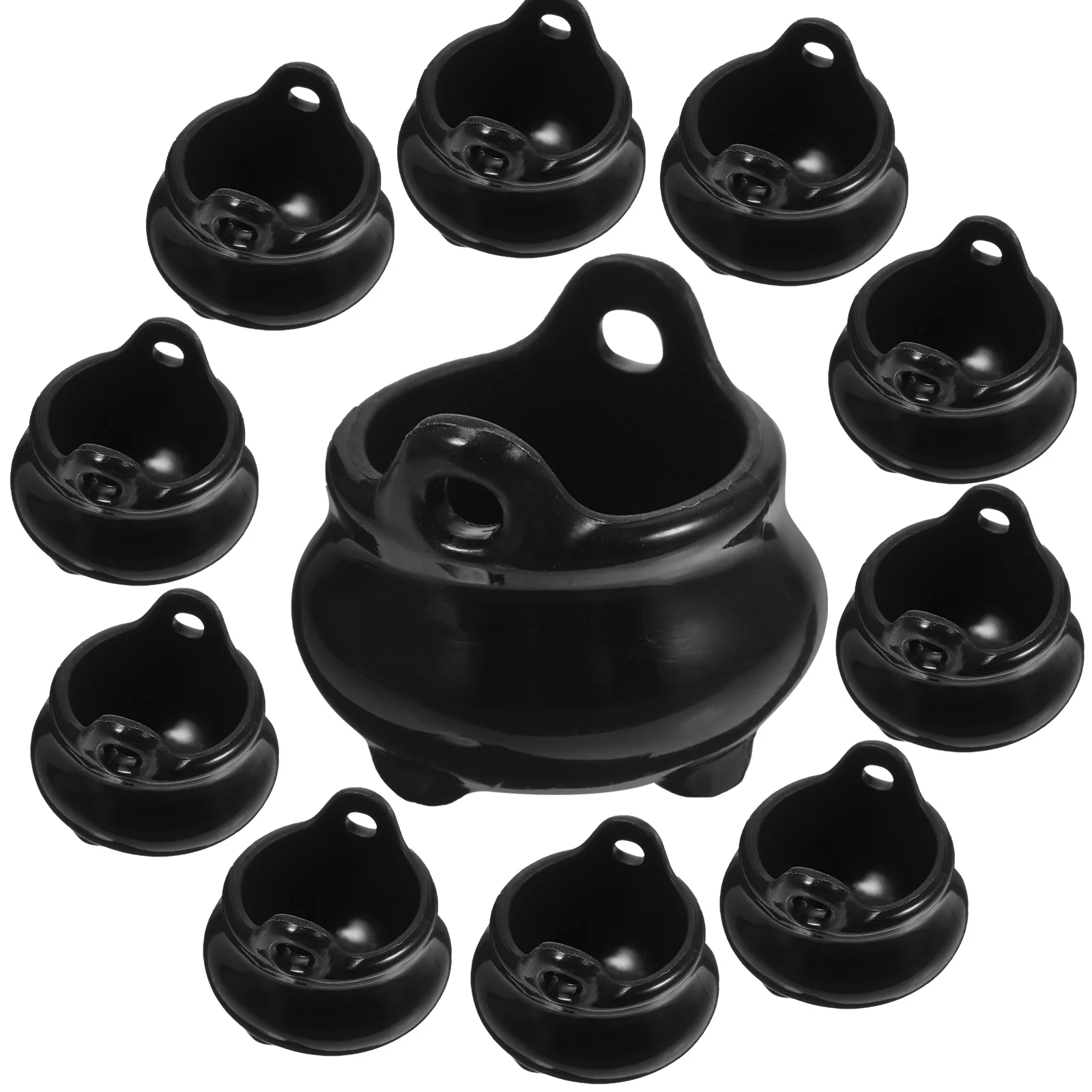 

10 Pcs Mini Halloween Cauldron Mini Toy Boiler Pot House Ornaments Miniatures For Crafts Toys Cauldron Model Halloween