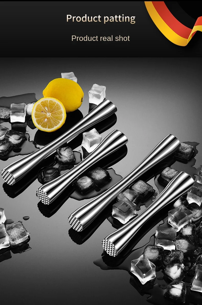 

Crushed Ice Hammer Popsicle Cocktail Bartender Stainless Steel Multifunctional Fruit Lemon Juicer Blender Pestle Stick Tool