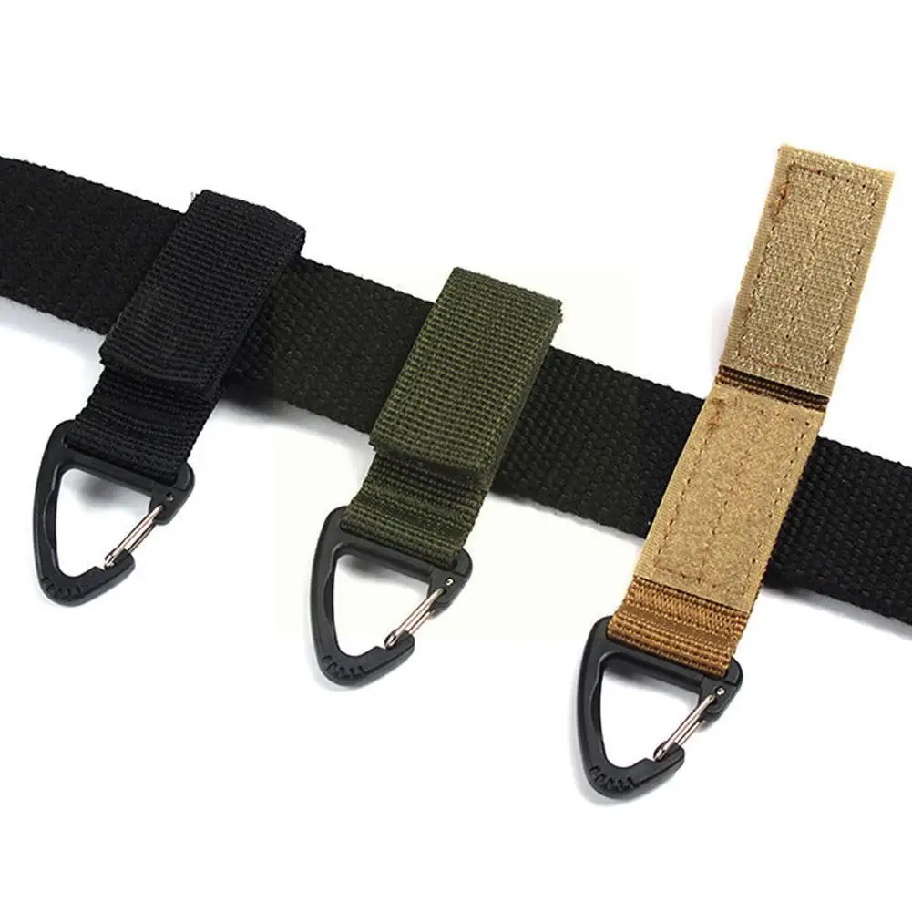 

2pcs Outdoor Camping Hiking Webbing Clip Edc Tactical Carabiner Backpack Ribbon Clasp Hook Keychain Fastener Nylon Hook Buc T5e3