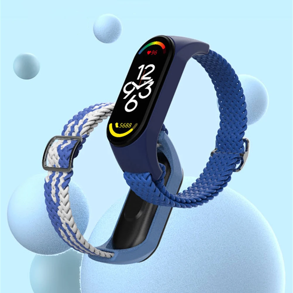 

Watchband for Xiaomi Mi Band 7 & 6 & 5 Strap Braided Stretch Nylon Sport Watch Band Soft Wrist Bezel Frame For bracelet Miband 7