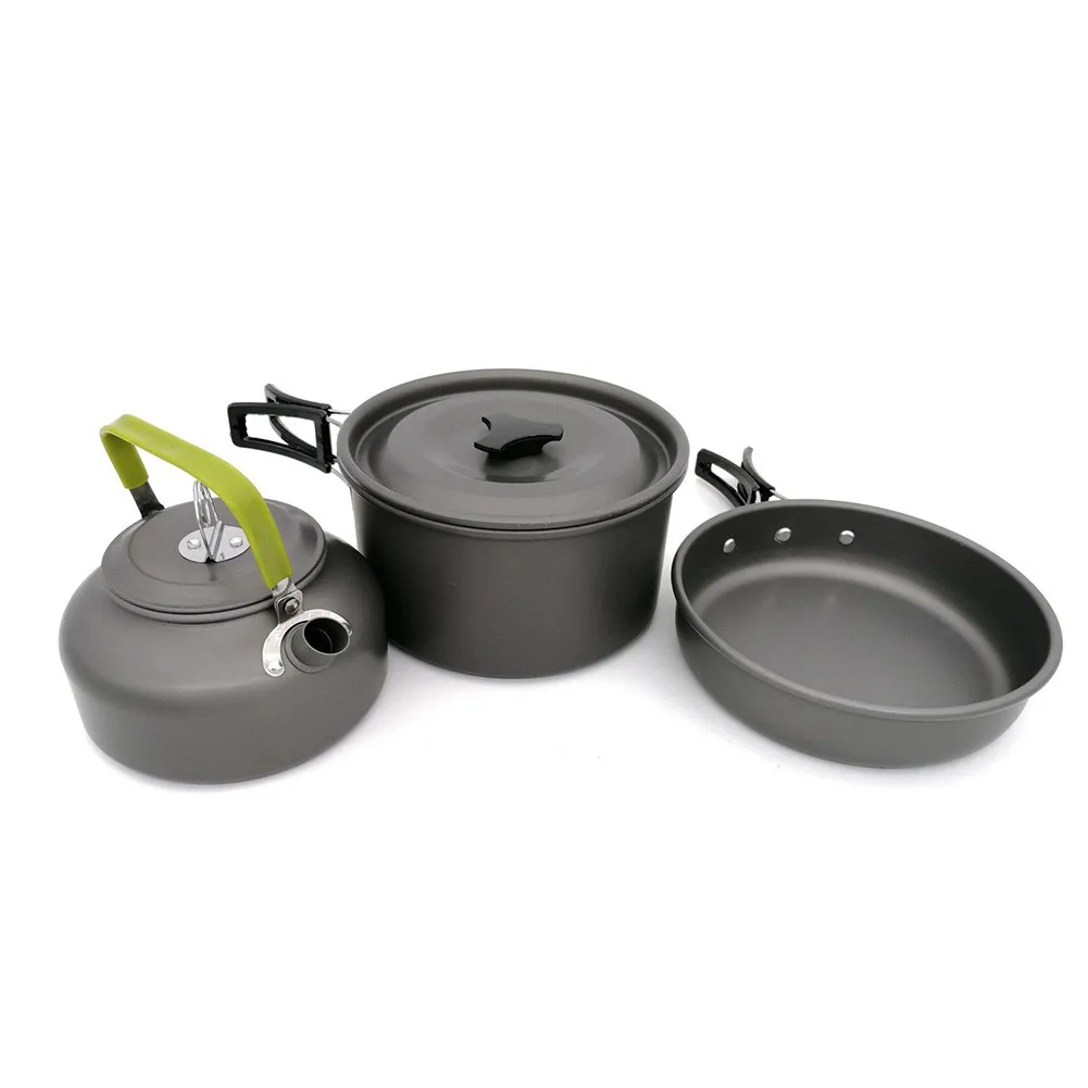 

Portable Camping Cookware Kit Outdoor Picnic Cooking Equipment Pans Kettle Lightweight Alumina Camping Cooking Supplies Cookware