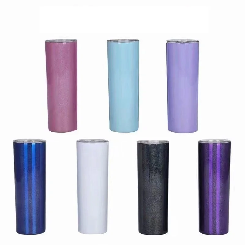 

20oz Sublimation Blank Tumbler Insulated Cup Rainbow Paint Heat Transfer Coated Vacuum Stainless Steel Thermos Body Straight Cup
