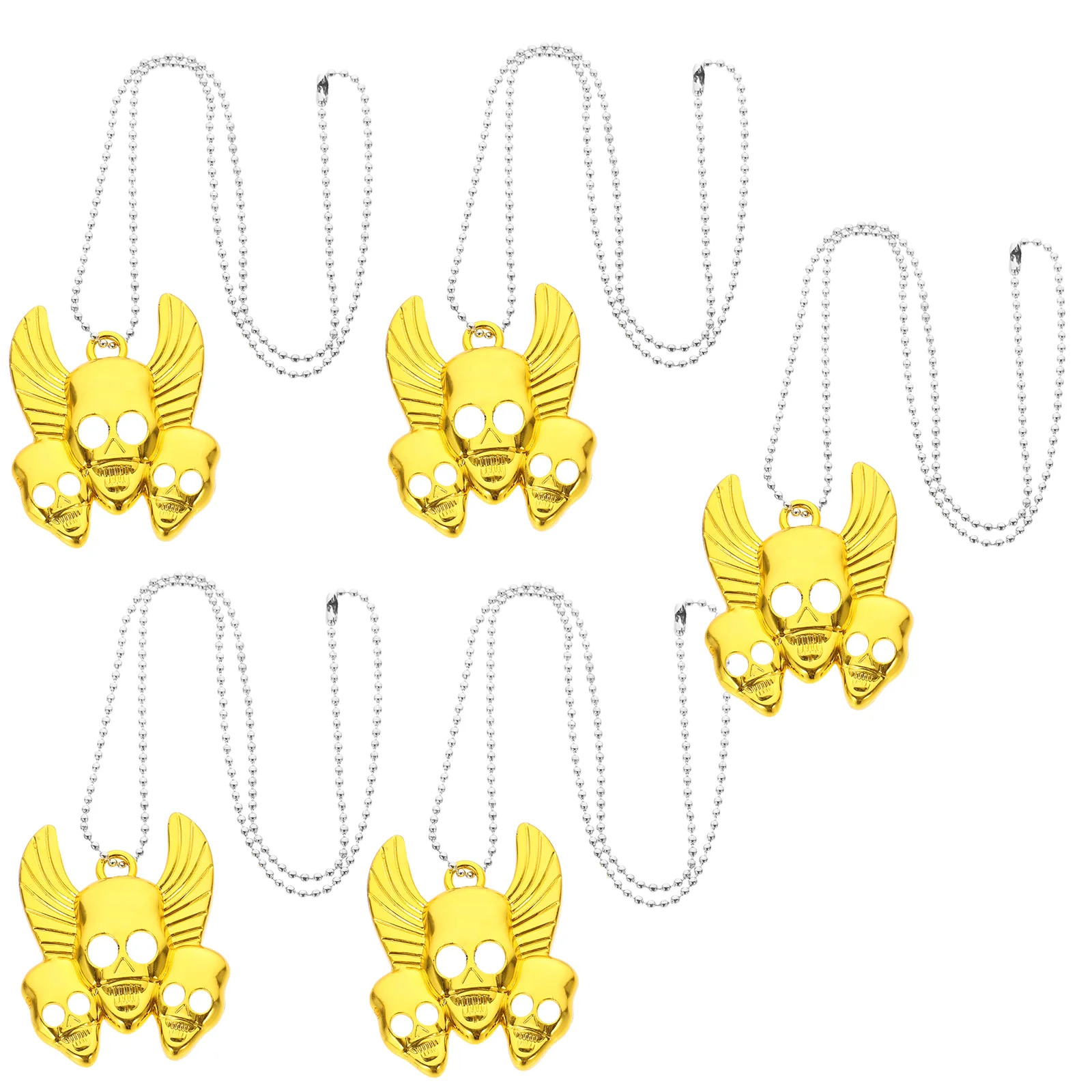 

5Pcs Pendant Necklace Gothic Halloween Punk Neck Chain Party Cosplay Prop