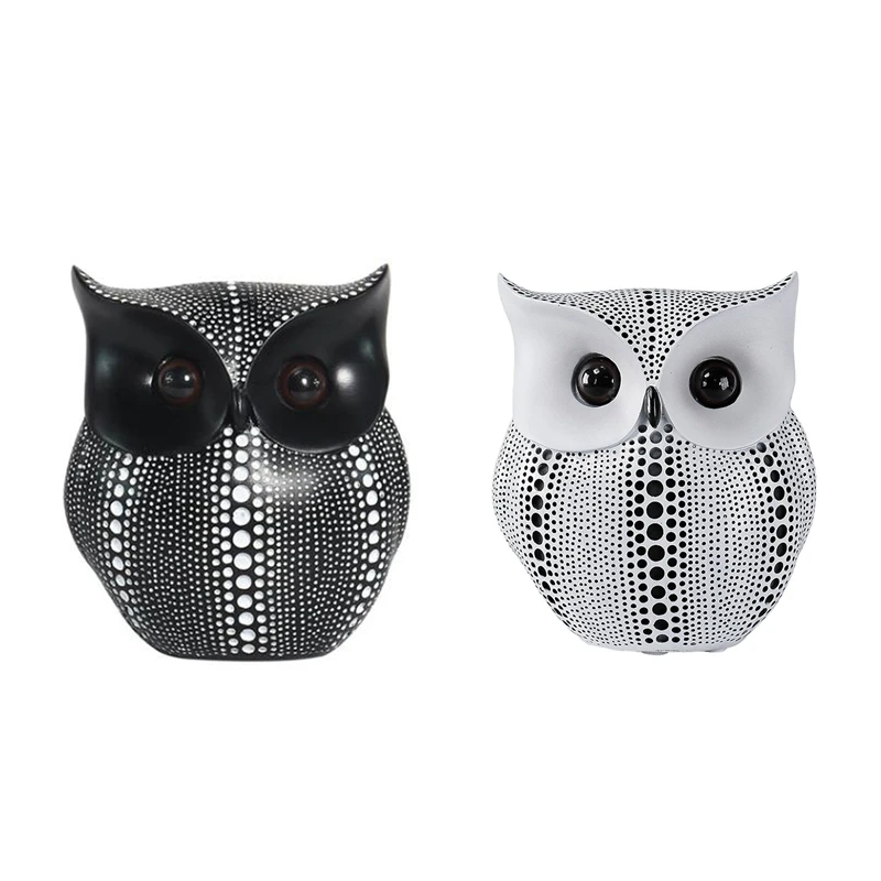 

Statues For Decoration Owl Black White Resin Living Room Decor Sculptures Small Decor Ornaments Figurines For Interior