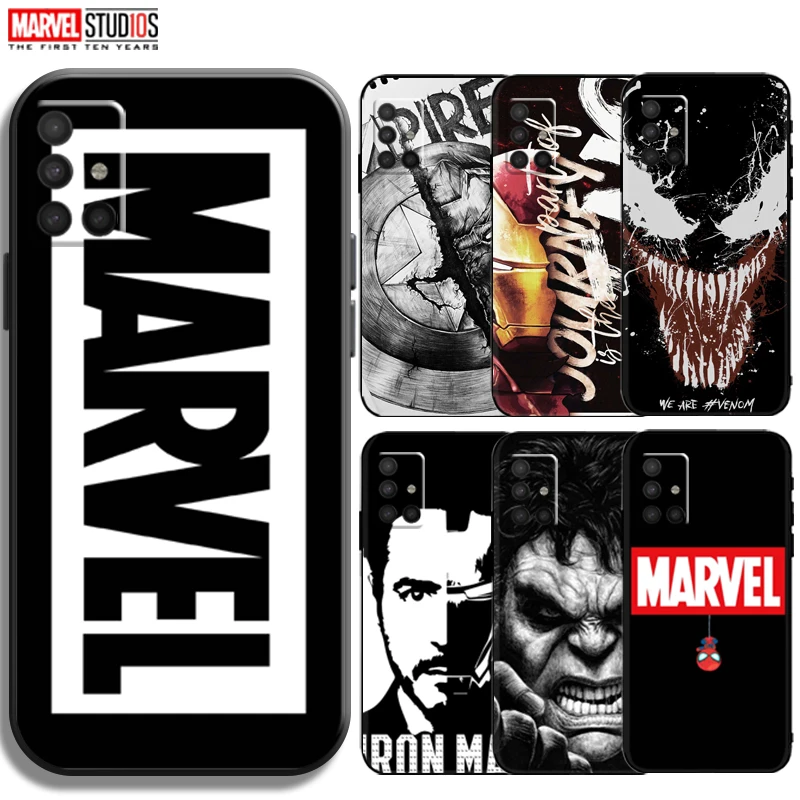 

New Marvel Avengers Logo Phone Case For Samsung Galaxy A51 5G 4G Black Funda Bumper Back Silicone Cover