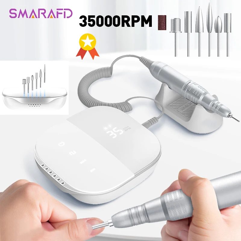 Электрическая пилка для ногтей 35000 об/мин светодиодный дисплей высокой четкости