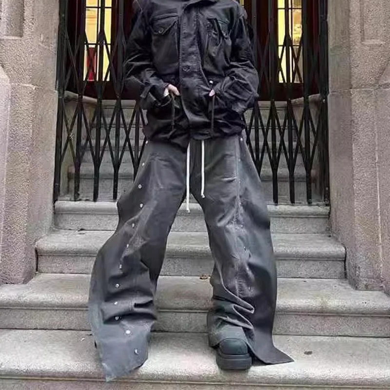 Мужские повседневные джинсовые брюки High Street потертые джинсы для мужчин карго со