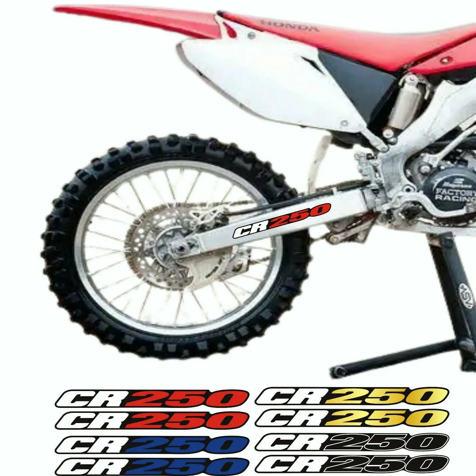 

Motorcycle Accessories Swingarm Arm Box Tank Decorate Decals Reflection Stickers For HONDA CR250 CR 250M/R 1973-2008 04 05 06