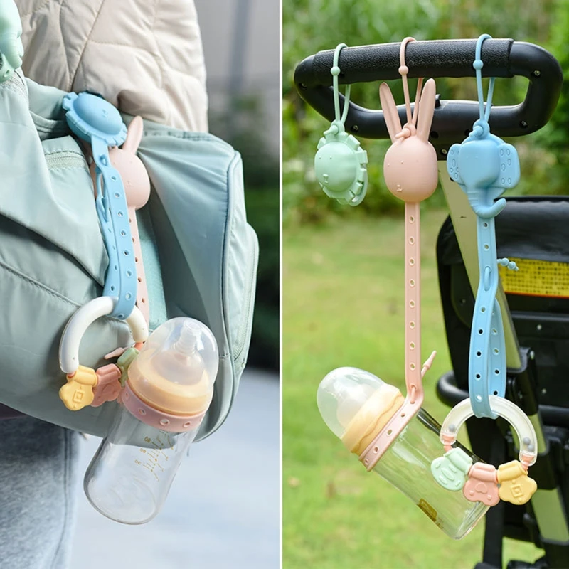 

Baby Pacifier Clip Chain Silicone Adjustable Strap Chains Soother Chain Holder Teething Toy Chain Pushchair Accs