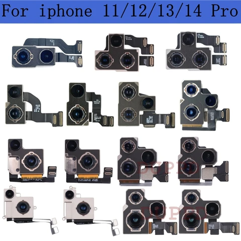 Задняя камера для iPhone 11, 12, 13, 14 Pro Max Plus, задняя камера, задний основный объектив, гибкий кабель для мини-камеры 12 Mini 13