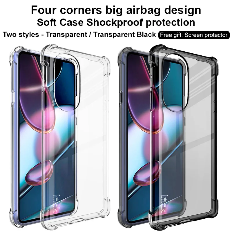 

Imak Для Moto Edge X30 5G TPU чехол подушка безопасности Противоударная задняя крышка Мягкий силиконовый чехол + защита экрана