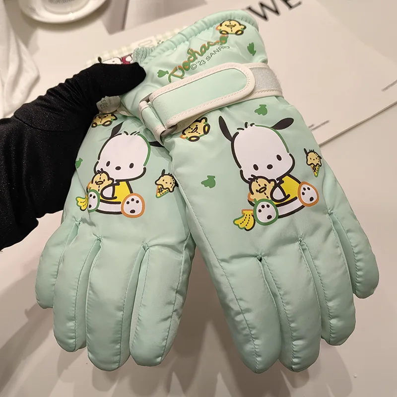 Sanrio милые мультяшные зимние велосипедные лыжи плюс флисовые утолщенные