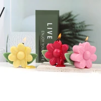 colorful sun flower silicone candle mold handmade diy round aromatherapy plaster mould car decoration handicrafts home decor