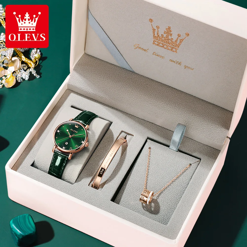 

520 gift OLEVS 2023 new watch set quartz watch Tiktok live hot fashion women's watch women's watch