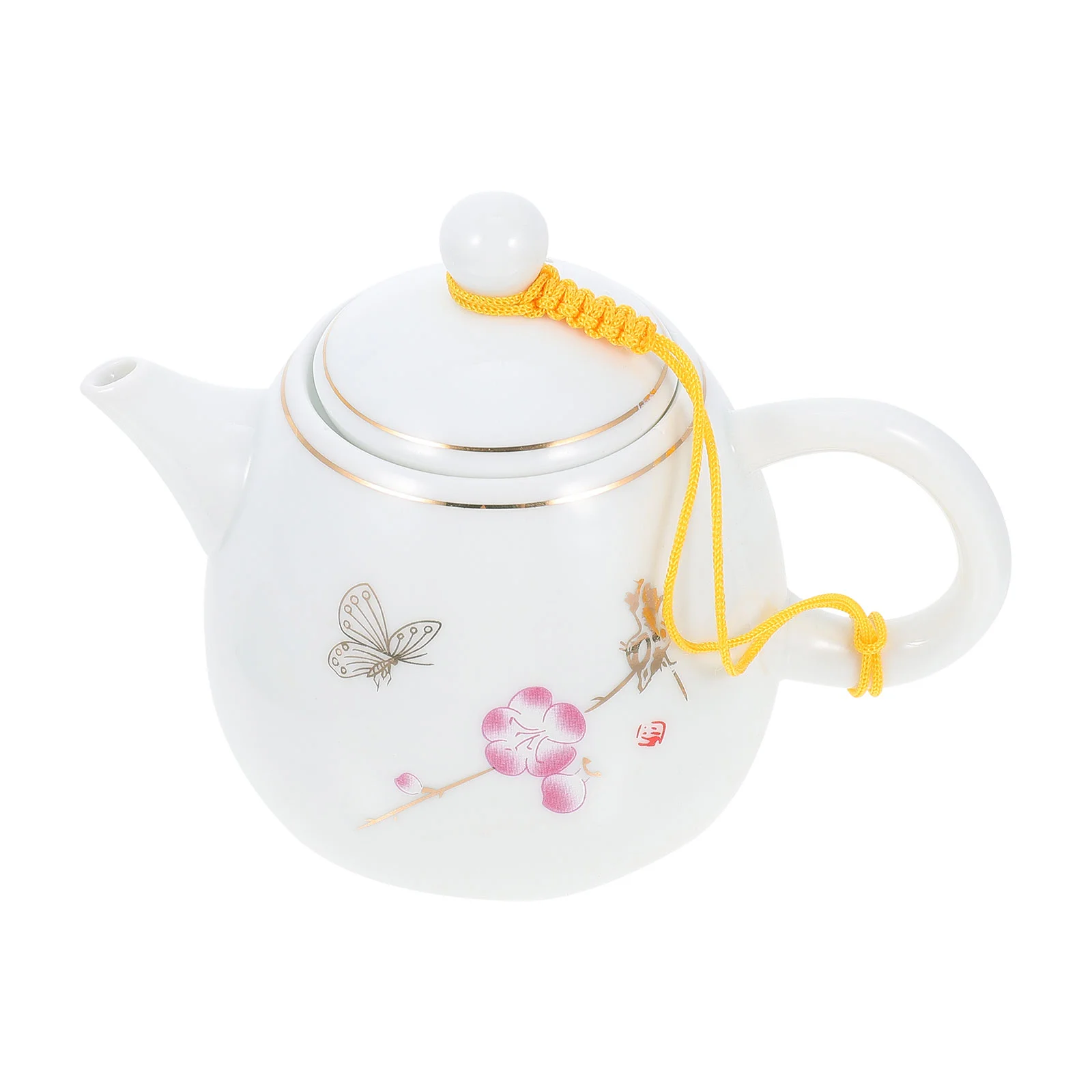 

Household Ceramic Teapot Chinese Style Tea Maker Tearoom Tea Ware (White)