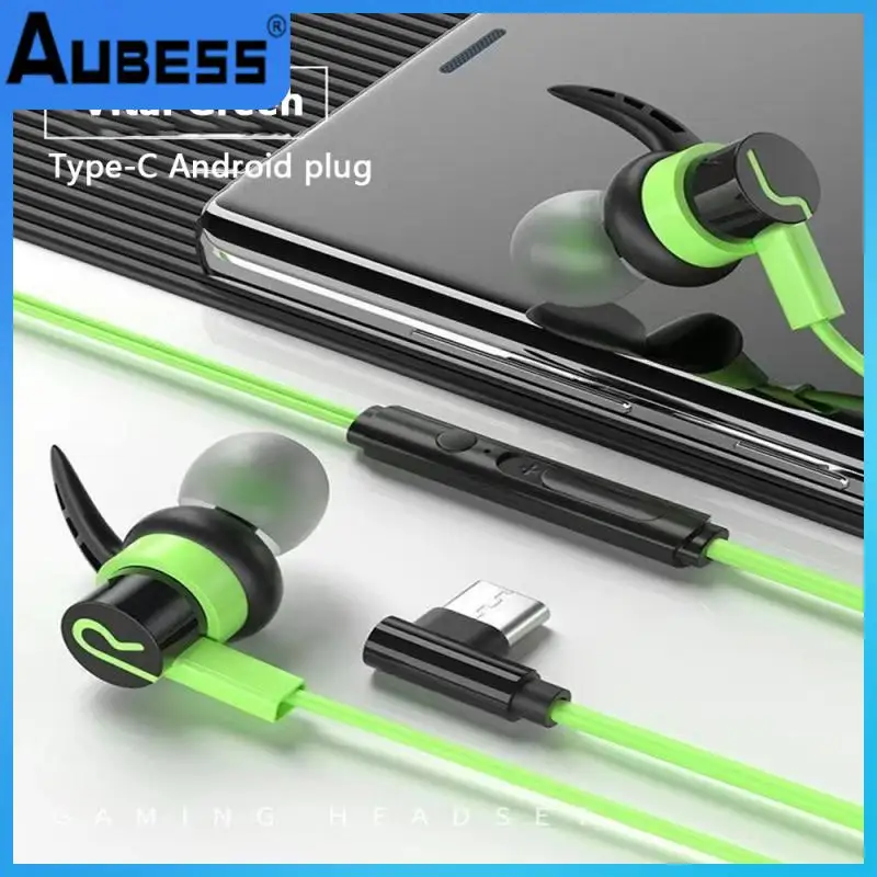 

Music Headphones Wired Headset With Microphone Bullet Headphones Game In-ear Headset Type-c Flat Gaming Headset Hifi 1.2m 3.5mm
