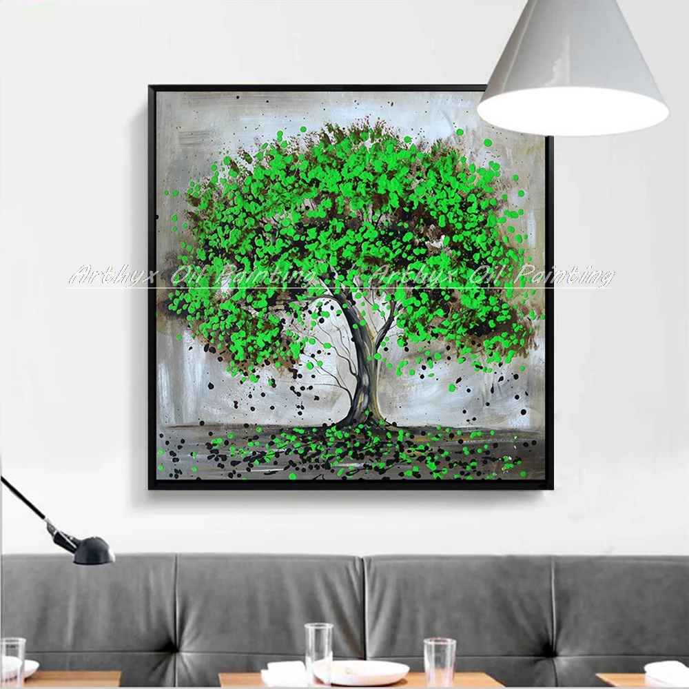Arthyx ручная роспись Дерево Floe Raja Картины маслом на холсте Современные абстрактные