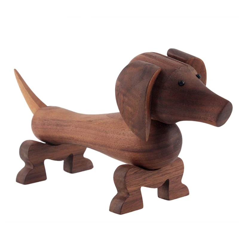 

Walnut Sausage Dog Wooden Dog Home Car Decorations Birthday Gift Ornaments