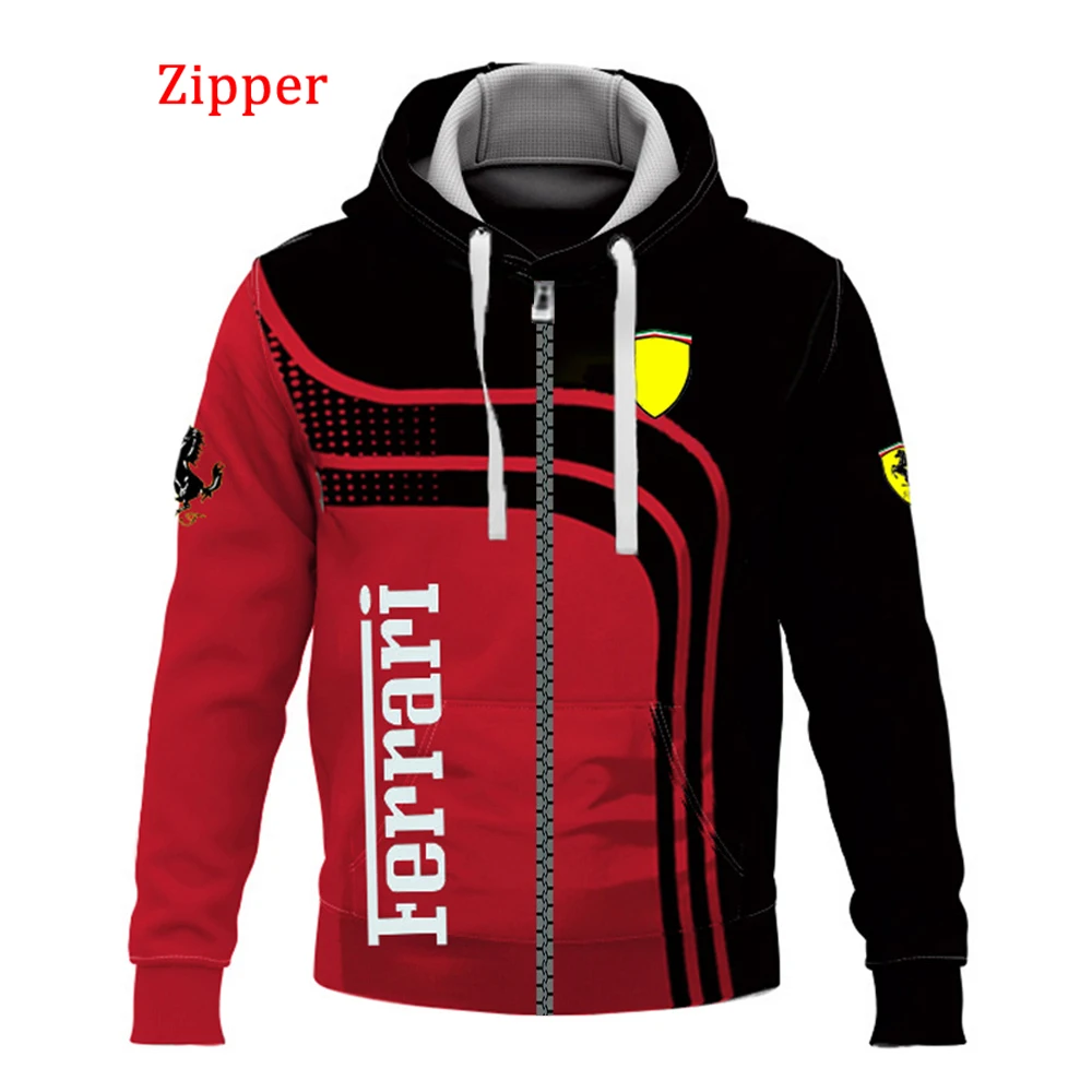 

New Ferrari logo F1 3D printing spring and summer fashion hoodie men_s and women_s sweatshirt pullov