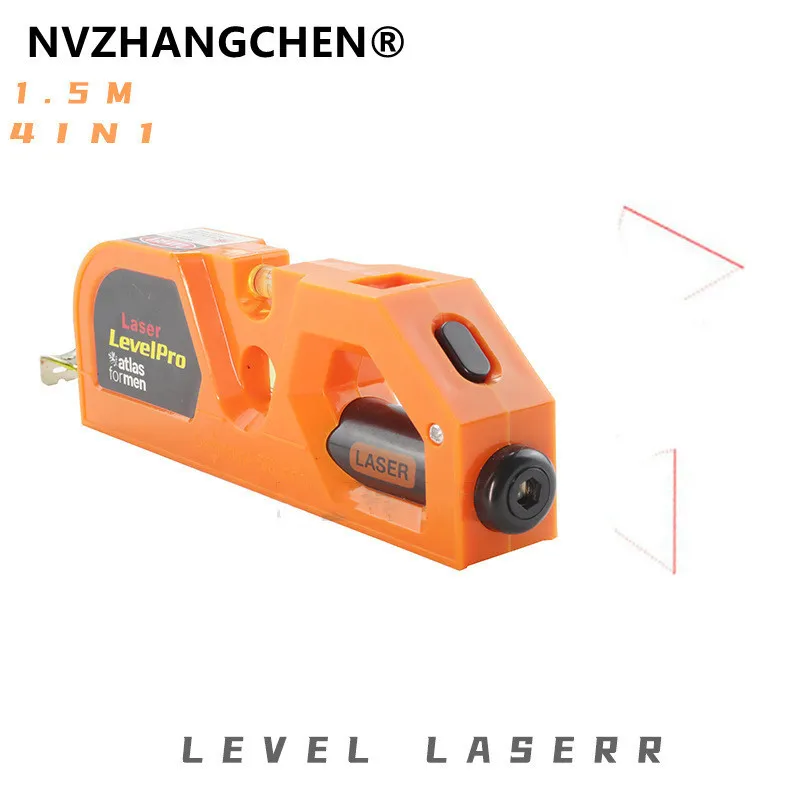 

4 in 1 Multifunction Laser Level Bubble Lasers Ruler with 1.5m Measure Tape Horizon for Home Improvement Diy Vertical Hand Tools