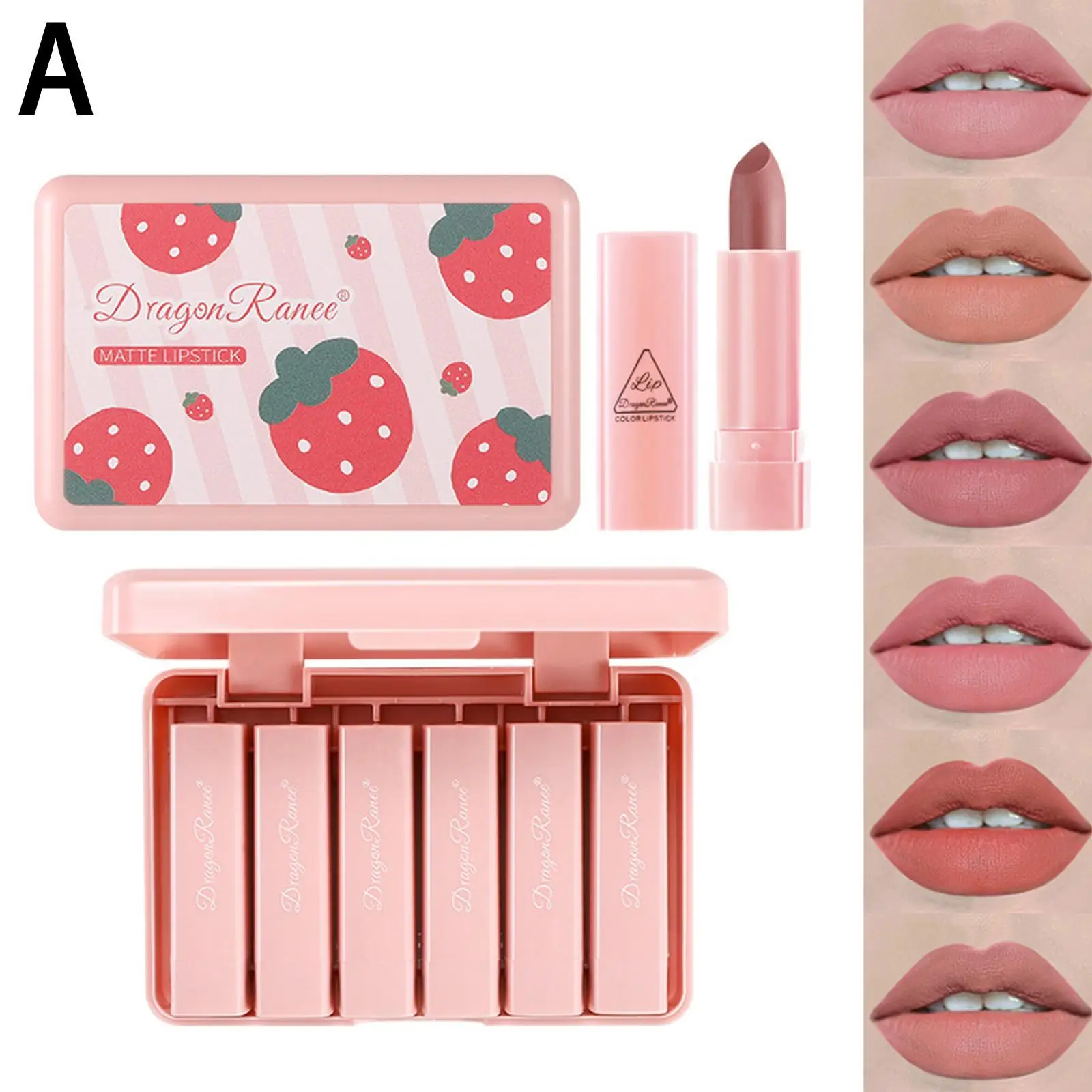 

NEW 6PCS Matte Lipstick Set Waterproof Non-stick Cups Long Lasting Charming Easy To Color Lip Glaze Popular Women Party Cosmetic