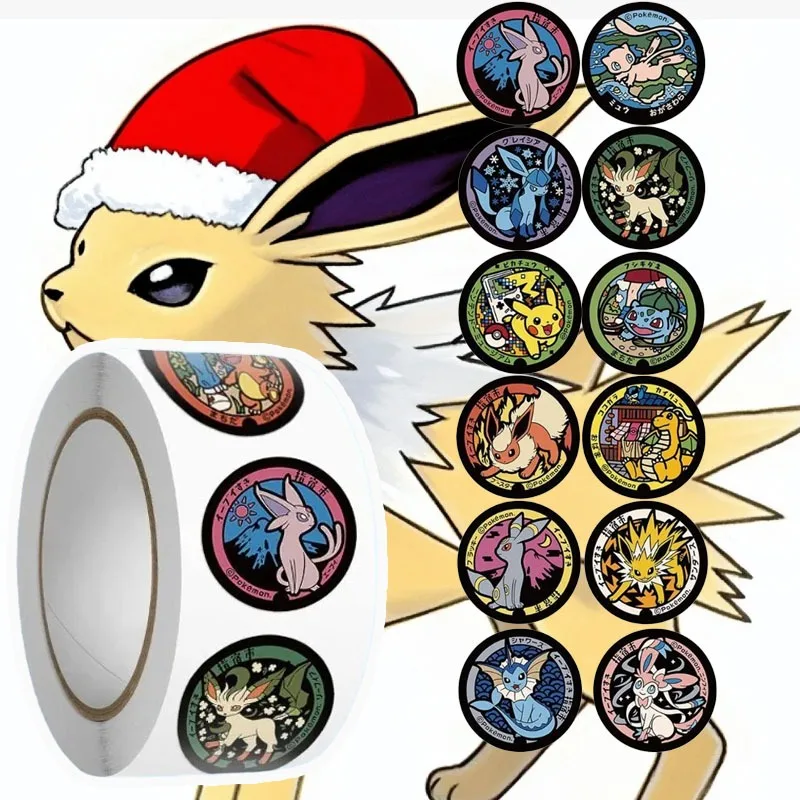 2026 500 шт. милых наклеек Pokémon в рулоне для украшения телефонов, бутылок с водой, аниме-аксессуаров (art.: 3920daec7b580) - 3920daec7b580