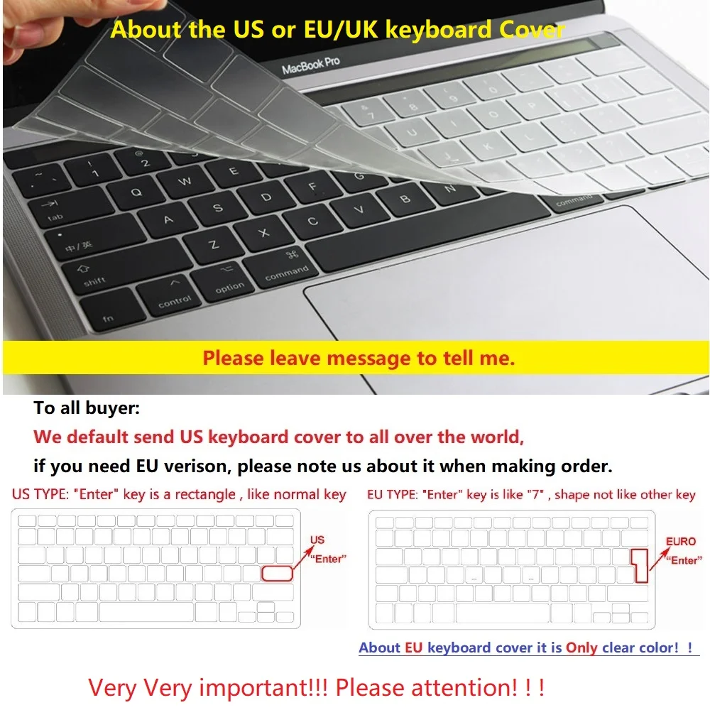 Новый чехол для ноутбука Apple сенсорной панелью + клавиатуры моделей MacBook Air Pro Retina11